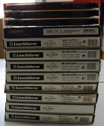 MÜNZBOX-KISTE mit 12x Münzbox Lindner / Leuchtturm kompatibel ...