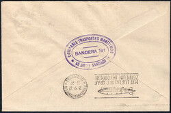 1932, 6. SAF chilen. Post, Bf. m. Buntfrankatur und altem SST n. ...