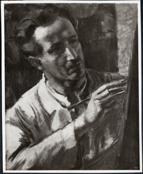 LEX, FRANZ, Maler 1895-1959, Foto eines Selbstporträts mit rs ...