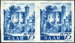 75 Pf dkl´ultramarin, Probedruck im waag. Paar, ungebr. Luxus, FB ...