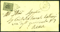 2 Baj a. Faltbriefhülle v. TIVOLI (K2), rs. Ra1 PALOMBARA n. Rom ...