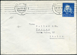 30 Pf Reis, portoger. EF a. Auslandsbf. v. Hamburg n. Verona, Pracht