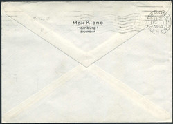 30 Pf Reis, portoger. EF a. Auslandsbf. v. Hamburg n. Verona, Pracht