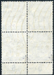 20 Pf gr?nlichblau im UR-4er-Bl. mit HAN 4164.47 1, Bedarfsst?ck mit ...