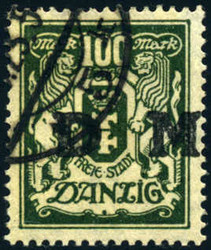 100 M schw?rzlicholivgr?n, rundgest. Pracht, gepr. Infla