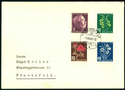 1948 Pro Juve a. Satz-Orts-FDC v. Frauenfeld 1.XII.48, Pracht