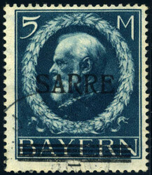 5 M Bayern-Sarre m. sehr seltener Aufdruckabart "fetter ...