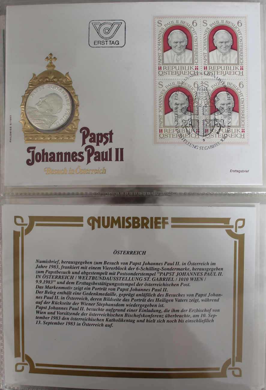 NUMISBRIEFE ALLE WELT schöne Slg. mit 66 Numisbriefen. Dabei 6x 10 ...