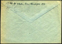 10+2 Pf Bachsiegel im senkr. Oberrandpaar a. portoger. MeF a. Bf. v. ...