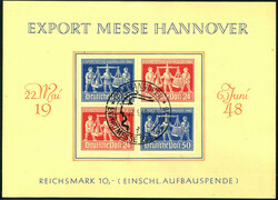 1948 Exportmesse-ZusDr. mit SST auf Schmuckblatt, Luxus  ...