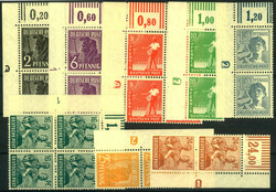 1947 DRUCKERZEICHEN Alle 8 Werte mit Druckerzeichen, postfr. Luxus  ...