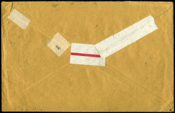 50 M a. 25 C Freimarken im 4er-Bl. m. ZuF a. portoger. NN-R-Bf. v. ...