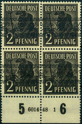 2 Pf Bandaufdruck im UR-4er-Bl. m. HAN 6014.48 1, Luxus  ...