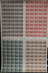 1946 Wiederaufbau Großbogen (gerollt) m. je 50 Marken, übl. Randmgl ...