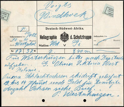 185: Deutsche Kolonien Südwestafrika - Einheit mit Plattennummer