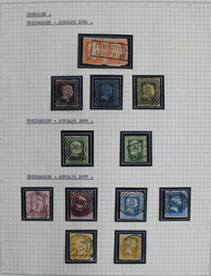 1850-1867 überkpl. Slg. auf alten Blättern ab Nr. 1 im waagr. Paar, ...