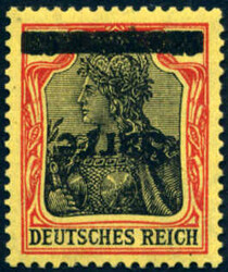 25 Pf Germania-Sarre m. kopfsteh. Aufdruck, ungebr. Luxus, doppelt ...