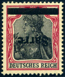 40 Pf Germania-Sarre m. kopfsteh. Aufdruck, ungebr. Luxus, doppelt ...