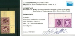 12 Pf AM-Post im waagr. Paar li.o.Ecke (li. leicht angetrennt) m. PL ...