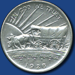 Half Dollar OREGON TRAIL MEMORIAL, 1926 / Zertifikat, Kratzer am Fuß ...