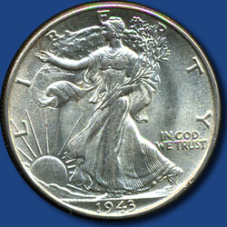 Half Dollar Walking Liberty, 1943  Automatically generated ...