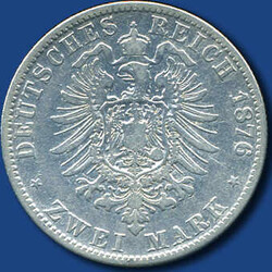 2 Mark Albert, 1876 E / Zertifikat, knapp ss