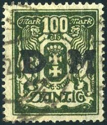 100 M Kleines Staatswappen, rundgestpl. Pracht m. KB Oechsner BPP ...