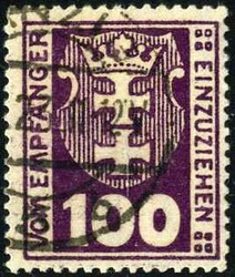 100 Pf dkl?purpur, rundgest Luxus, tief gepr Infla u. Soecknick BPP