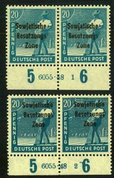 20 Pf Arbeiter im waagr. UR-Paar m. HAN 6055.48 1+2, postfr. Luxus