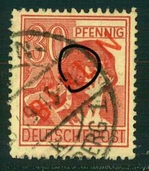 30 Pf Rotaufdruck m. seltenem Aufdruckfehler "L m. Apostroph", ...