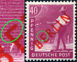 40 Pf Rotaufdruck m. Aufdruckfehler "E verl?ngert", postfr. Luxus, ...