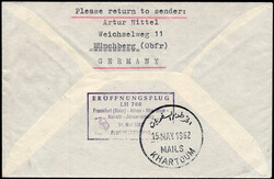 30 Pf Heuss lumo m. ZuF a. portoger. Erstflug-LuPo-Drucksache v. Ffm. ...