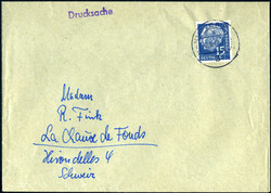 15 Pf Heuss lumo als EF a. portoger. Auslands-Drucksache v. Hannover ...