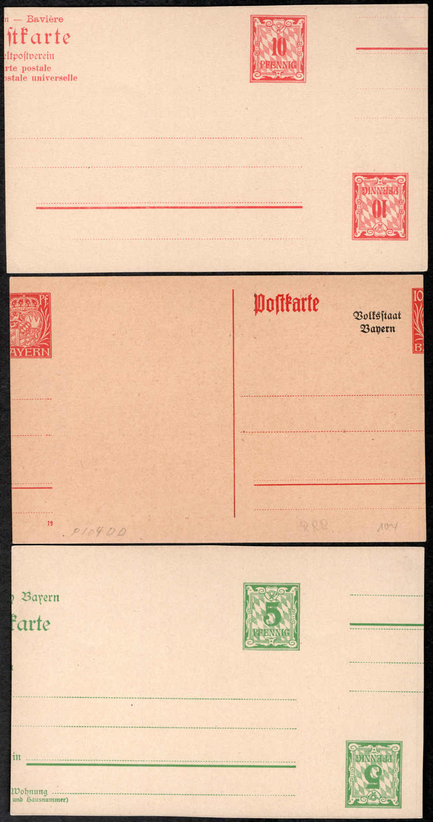 GANZSACHEN tolles Lot m. 3 verschnittenen GA´s, dadurch 2x mit ...