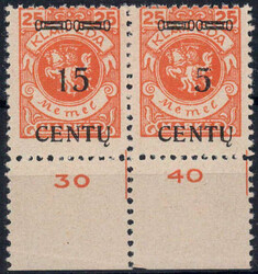 15 C a. 25 M lebh´rötl´orange im waagr. UR-Paar m. seltenem ...