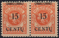 15 C a. 25 M lebh´rötl´orange im waagr. Paar Feld 33 m. ...