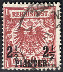 2 1/2 PIA a. 50 Pf bräunl´rot, rundgest. Pracht, tiefst gepr. Gebr. ...
