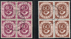 2-60 Pf Posthorn einheitl. in 4er-Bl. (nur billigste 10 Pf ...