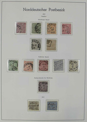 1868-1870 überkpl. Slg. auf Vordruckblättern ab Nr. 1, u.a. Nr. 20 ...