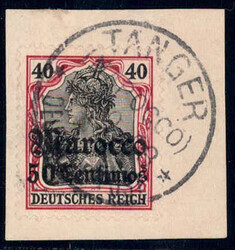 50 C a. 40 Pf Germania a. Luxus-Bfstck. TANGER, tiefst gepr. ...