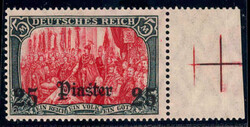25 Pia a. 5 M grünschwarz/dkl´karmin v. re.Rand m. Passerkreuz, ...