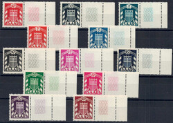 1949 Wappen einheitl. v. re.Rand m. Leerfeldern, postfr. Luxus  ...