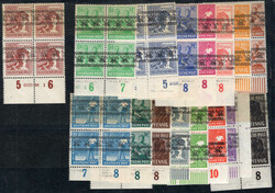 2-84 Pf Bandaufdruck (ohne helle 60er) einheitl. im UR-4er-Bl., teils ...