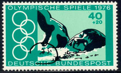 40+20 Pf Schwimmer m. seltenem PF "grüner Fleck im Markenbild", ...