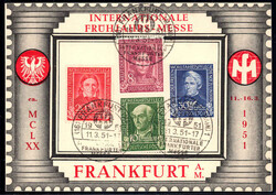 1949 Wohlfahrt kpl. a. Sonderkarte, 3x rundgestpl. Luxus Messe-SST ...