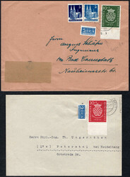 1950 Bachsiegel je v. UR als MiF m. Bauten-ZuF bzw. als EF, je ...