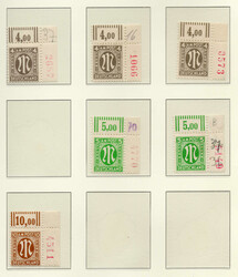 ECKEN u. BOGENZÄHLNUMMERN, 1945 dt. Druck, kl. postfr. Slg. Ecke ob ...