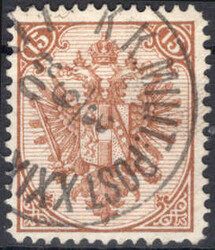 15 Kr braun, Lz 12 3/4, rundgestpl. Luxus m. einwandfreiem KB Goller ...