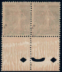 10 Pf a. 10 C dkl´grün im waagr. UR-Paar m. Lochung, postfr. Luxus, ...