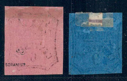 6 u. 9 C schwarz a. blau bzw. rosa, ungebr. Pracht, Hw. gepr. Sorani ...